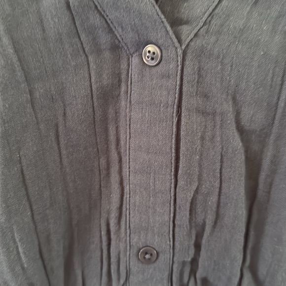 Pact Dress Womens sz M Blue Sleeveless Button Front Mini Organic Cotton Gauze - Picture 3 of 9